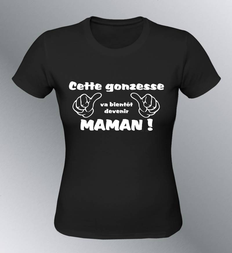 Damen T-Shirt Humor Mädchen Soon Mom Zukünftige Mutter Geburt Baby von QualityShirtsFrance
