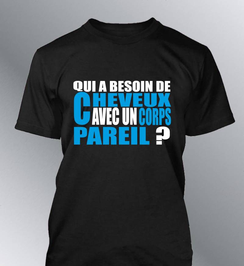 Witziges Herren-T-Shirt Wer Braucht Schon Haare Bei So Einem Körper? | Glatzenhumor, Vatertag, Papa, Opa von QualityShirtsFrance