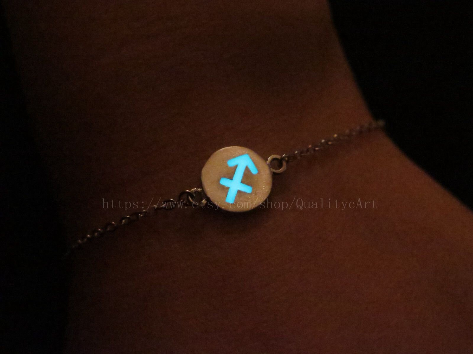 Schütze Sternzeichen Armband Tierkreis-Zeichen-Armband, Leuchtende Sterling Silberarmband, Leuchten Im Dunkeln, Geschenk, Urlaub Schmuck Schütze Sternzeichen Armband Tierkreis-Zeichen-Armband, Leuchtende Sterling Silberarmband, Leuchten Im Dunkeln, Geschenk, Urlaub Schmuck von QualitycArt