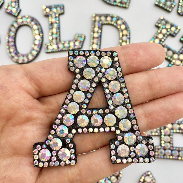 Diamant Buchstaben Stickdatei Pailletten Bügeleisen Auf Applikation, Strass Aufnäher Für Kleidung Diy Alphabet von QualitypatchesShop