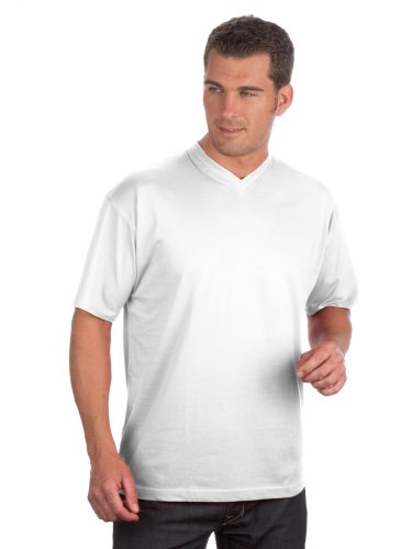 Qualityshirts 2 V-Neck T-Shirt im Doppelpack, Gr. 3XL, weiß von Qualityshirts