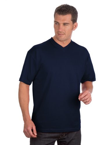 Qualityshirts 2 V-Neck T-Shirt im Doppelpack, Gr. 5XL, dunkelblau von Qualityshirts