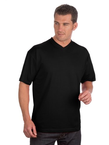 Qualityshirts 2 V-Neck T-Shirt im Doppelpack, Gr. 5XL, schwarz von Qualityshirts