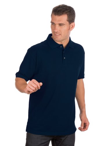 Qualityshirts Kurzarm Pique Polo Shirt, Gr. 4XL, dunkelblau von Qualityshirts