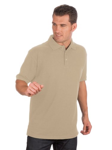 QUALITYSHIRTS Kurzarm Pique Polo Shirt, Gr. XXL, beige von QUALITYSHIRTS