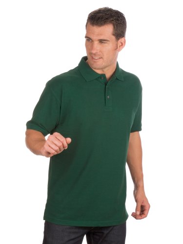 QUALITYSHIRTS Kurzarm Pique Polo Shirt Gr. 4XL, dunkelgrün von QUALITYSHIRTS