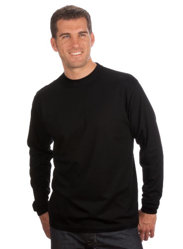 Qualityshirts Langarm Basic Shirt, Gr. 3XL, schwarz von Qualityshirts