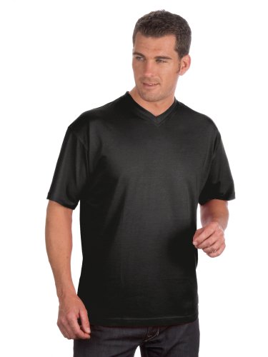 Qualityshirts 2 V-Neck T-Shirt im Doppelpack, Gr. 6XL, anthrazit von Qualityshirts