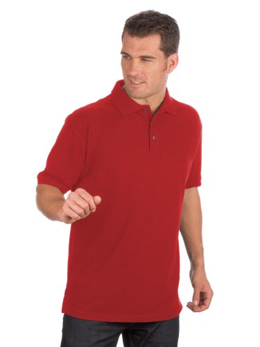 Qualityshirts Kurzarm Pique Polo Shirt, Gr. 5XL, rot von Qualityshirts