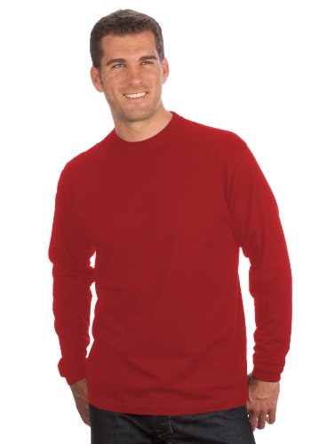 Qualityshirts Langarm Basic Shirt, Gr. 5XL, rot von Qualityshirts