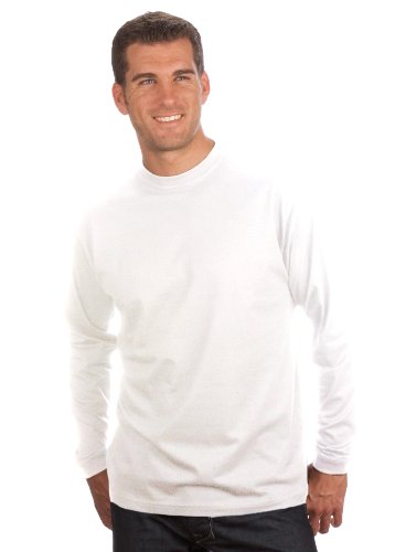 Qualityshirts Langarm Basic Shirt, Gr. L, weiß von Qualityshirts