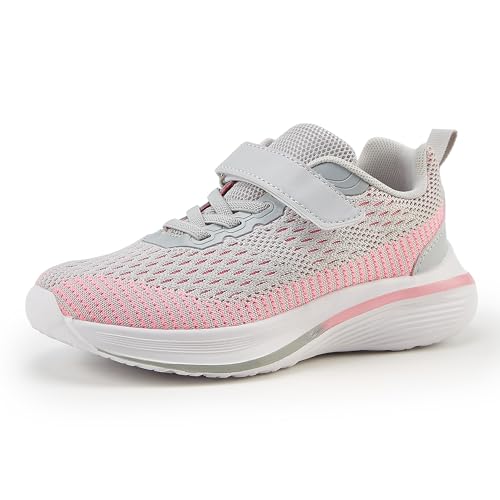 Quanen Electronic Mädchen Turnschuhe Hallenschuhe Kinder Turnschuhe Für Jungen Sportschuhe Mädchen Kinderschuhe Atmungsaktiv Laufschuhe Sneaker Grau 36EU von Quanen Electronic