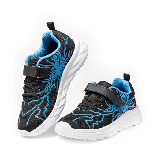 Quanen Electronic Turnschuhe Junge Mädchen Air Sportschuhe Kinder Laufschuhe Leicht Atmungsaktiv Fitnesss Tennis Sneaker Blau 35EU von Quanen Electronic