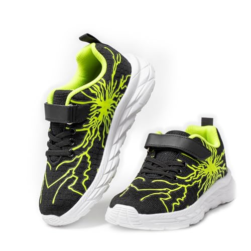 Quanen Electronic Turnschuhe Junge Mädchen Air Sportschuhe Kinder Laufschuhe Leicht Atmungsaktiv Fitnesss Tennis Sneaker grün 39EU von Quanen Electronic