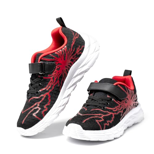 Quanen Electronic Turnschuhe Junge Mädchen Air Sportschuhe Kinder Laufschuhe Leicht Atmungsaktiv Fitnesss Tennis Sneaker rot 35EU von Quanen Electronic