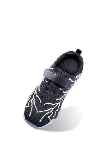 Quanen Electronic Turnschuhe Junge Mädchen Air Sportschuhe Kinder Laufschuhe Leicht Atmungsaktiv Fitnesss Tennis Sneaker Schwarz 30EU von Quanen Electronic