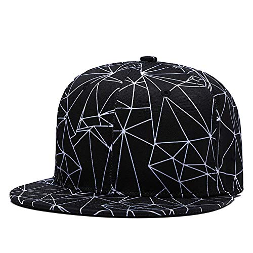 Quanhaigou Herren New Snapback Flatbrim Cap, kühles hip hop-Hut justierbare baseballmützen einheitsgröße schwarz-Weiss von Quanhaigou