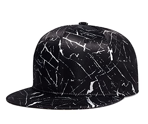 Quanhaigou Klassische Snapback-Hut, Hip-Hop, flache Schirmmütze – Unisex Erwachsene verstellbare Baseballmützen, Schwarzes Licht, Einheitsgröße von Quanhaigou