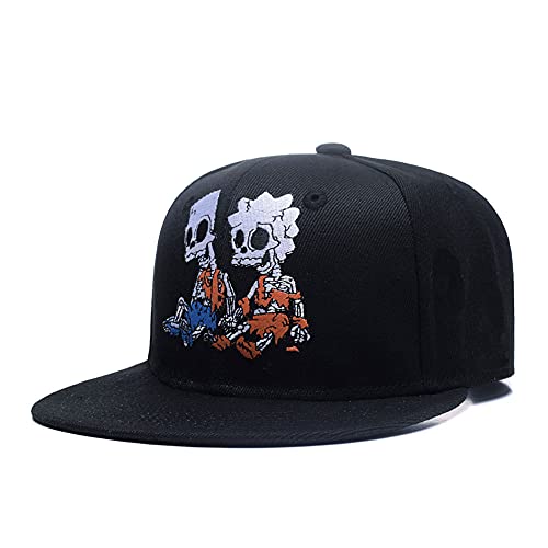 Quanhaigou Verstellbarer Snapback-Hut für Herren und Damen, Unisex, Hip-Hop-Baseballkappe, Flache Krempe, Papa-Hüte, Niedlicher Zombie, Einheitsgröße von Quanhaigou