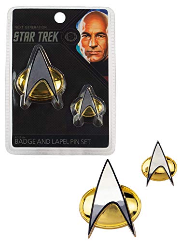 Star Trek The Next Generation Badge & Anstecknadel Set TNG Picard Magnetverschluss QMX, Metall von Quantum Mechanix