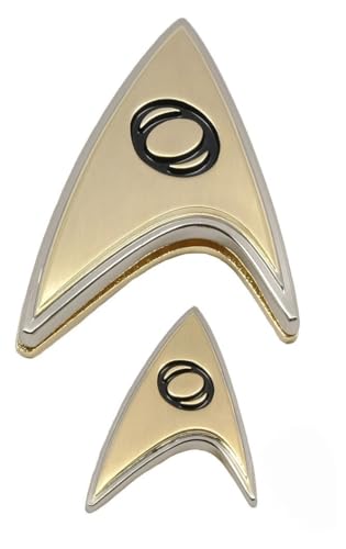 Star Trek: Discovery Science Badge und Pin Set, ST, Leder, Metall, Silber, Wildleder von QMx