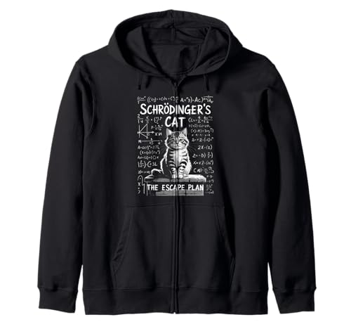 Lustiger Spruch Schrodingers Katze Der Fluchtplan Witz Frauen Männer Kapuzenjacke von Quantum Physics Nerd Humor Math Science Kitten