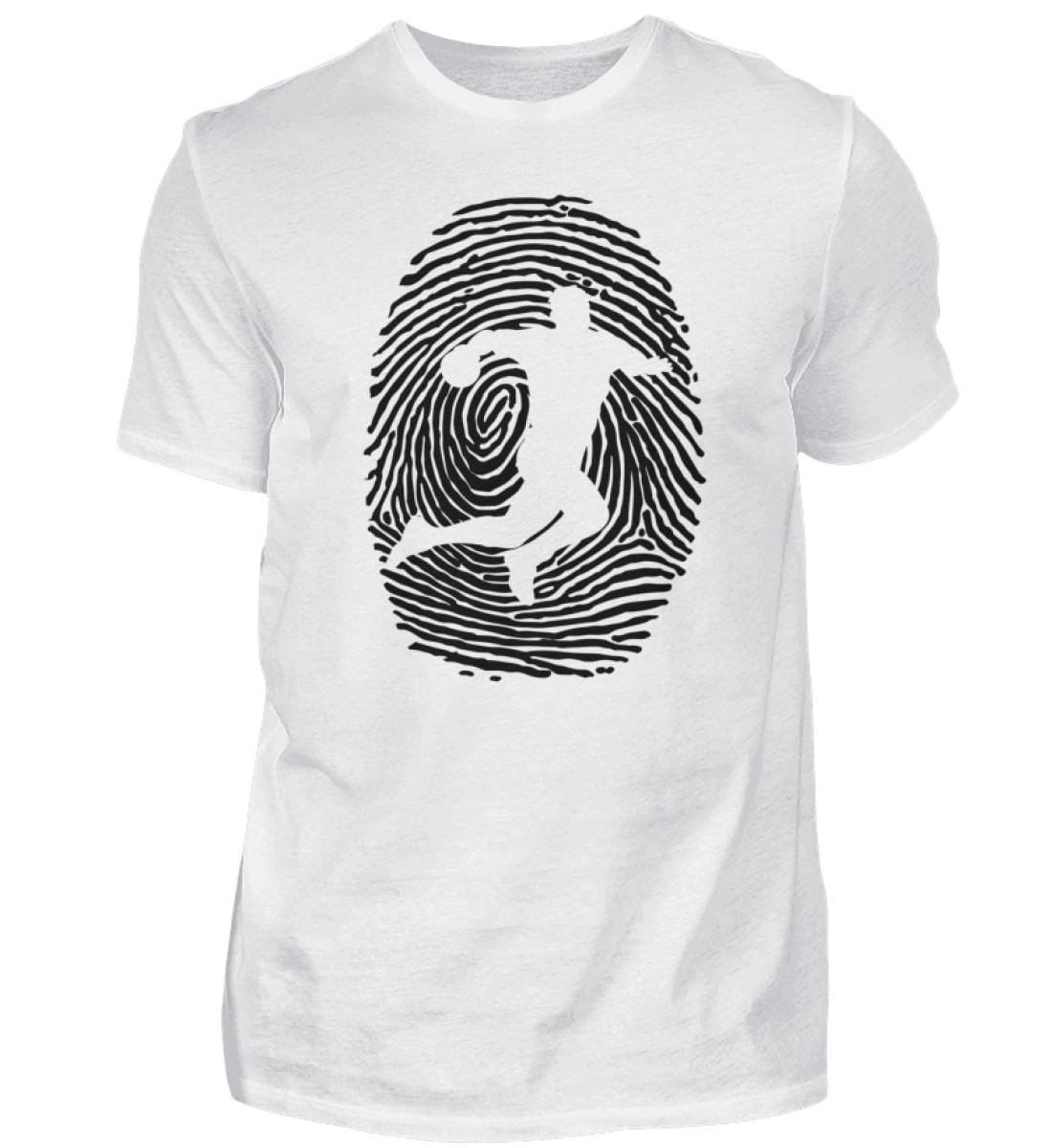 Handball Fingerabdruck Shirt, Handballer Dna Geschenk, Handballspieler Baumwolle T-Shirt Schwarz von Quantux