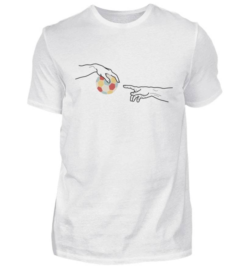 Handball Michelangelo Retro Shirt, Lustiges Handballer Geschenk, Witziges Handballspieler Baumwolle T-Shirt Schwarz von Quantux
