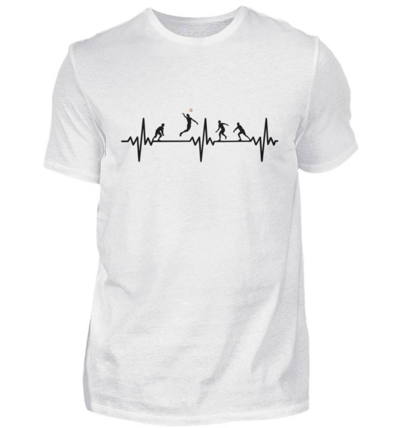 Volleyball Frequenz Shirt, Volleyballer Geschenkidee, Beach Puls, Herzschlag Baumwolle T-Shirt Schwarz von Quantux
