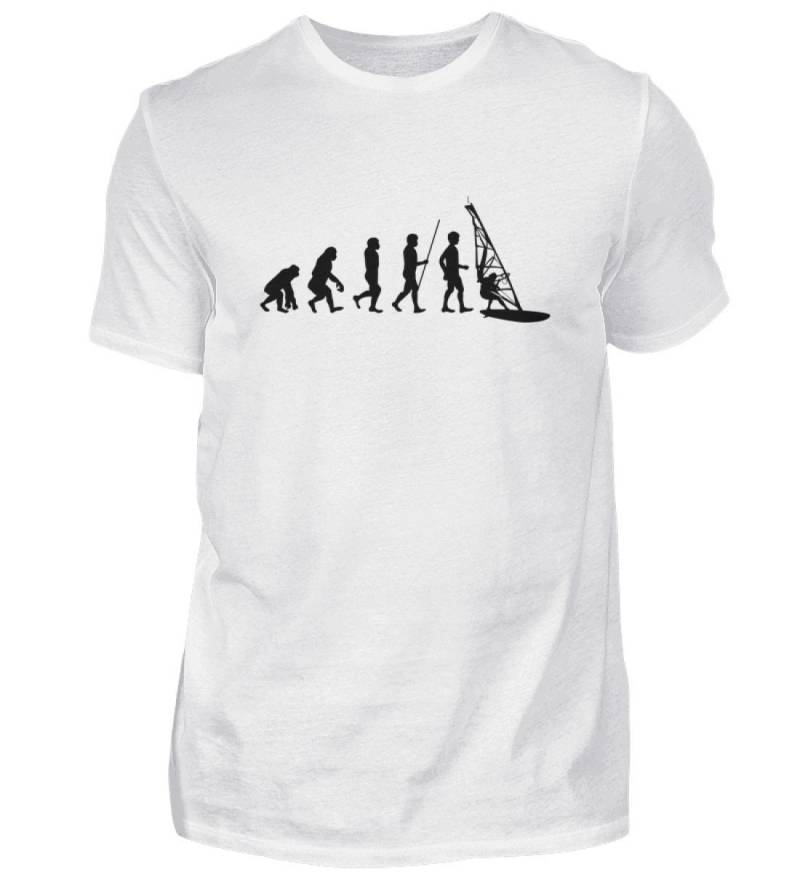 Windsurfer Evolution Shirt, Kitesurfer Geschenkidee, Segelsurfer Entwicklung Baumwolle T-Shirt Schwarz von Quantux