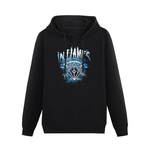 In Flames Battles Crest Tour Mens Funny Unisex Sweatshirts Graphic Print Hooded Black Sweater XXL von Quanu
