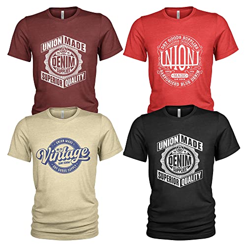 4er-Pack lässiges Herren-T-Shirt-Set mit O-Ausschnitt, Freizeitkleidung von Quarter Mile Clothing