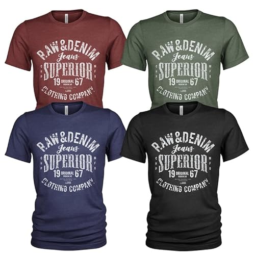 4er-Pack lässiges Herren-T-Shirt-Set mit O-Ausschnitt von Quarter Mile Clothing