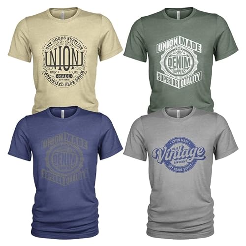 4er-Pack lässiges Herren-T-Shirt-Set mit O-Ausschnitt von Quarter Mile Clothing