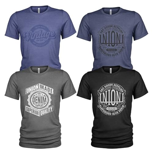 4er-Pack lässiges Herren-T-Shirt-Set mit O-Ausschnitt von Quarter Mile Clothing