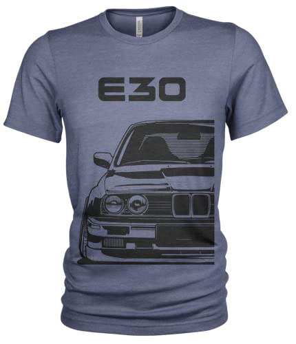 E30 M3 Street Style Herren T-Shirt #1957 (M, Marine Meliert) von Quarter Mile Clothing