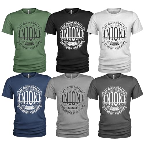 Herren 6er Pack T-Shirt Set Lässiges T Shirt mit O-Ausschnitt von Quarter Mile Clothing