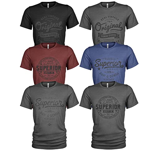 Herren 6er Pack T-Shirt aus Bio-Baumwolle für Herbst, Winter, Freizeit, Jeans und Arbeitskleidung Herren 6er Pack T-Shirt aus Bio-Baumwolle für Herbst, Winter, Freizeit, Jeans und Arbeitskleidung von Quarter Mile Clothing