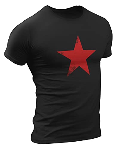 Kommunistisches Rotes Stern Herren T-Shirt #3571 (L, Schwarz) von Quarter Mile Clothing