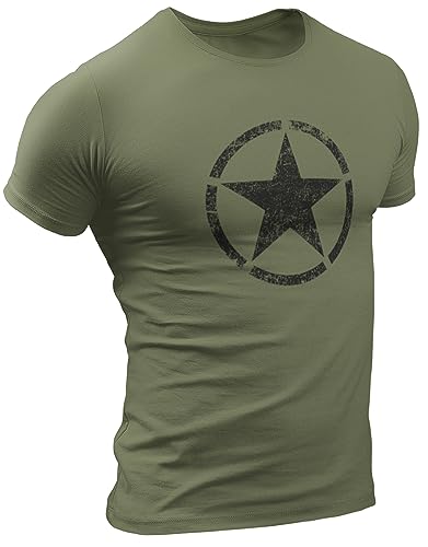 Militär-T-Shirt für Fans von US Army T-Shirt PHYS.Ed, Fitnessstudio, Training, Bodybuilding, US-Flagge, Armee der Vereinigten Staaten, sportliche Aktivitäten von Quarter Mile Clothing