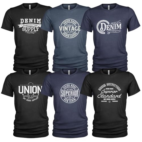 Premium Herren 6er-Pack T-Shirts Freizeitkleidung Alpha Kollektion von Quarter Mile Clothing