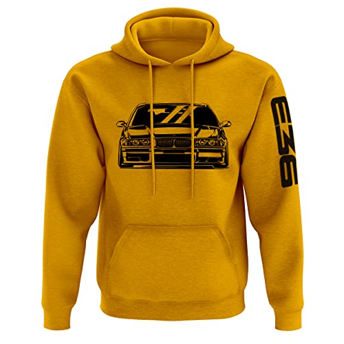 Quarter Mile Clothing E36 M3 Grunge Herren Kapuzenpullover #3877 (Gold, 2XL) von Quarter Mile Clothing