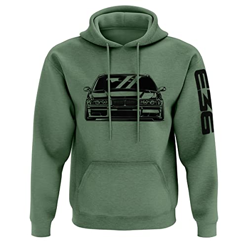 Quarter Mile Clothing E36 M3 Grunge Herren Kapuzenpullover #3877 (Militargrün, L) von Quarter Mile Clothing