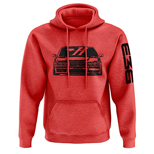 Quarter Mile Clothing E36 M3 Grunge Herren Kapuzenpullover #3877 (Rot, M) von Quarter Mile Clothing