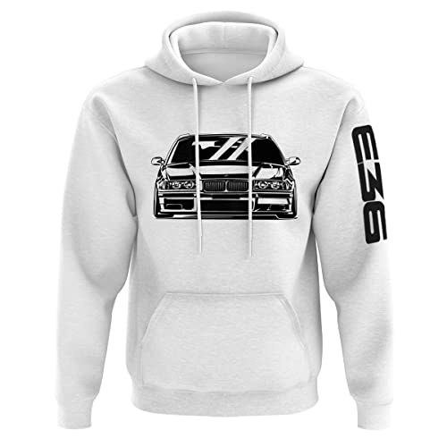 Quarter Mile Clothing E36 M3 Grunge Herren Kapuzenpullover #3877 (Weiß, M) von Quarter Mile Clothing