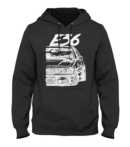 Quarter Mile Clothing E36 M3 Schwarzer Herren Kapuzenpullover #2187 von Quarter Mile Clothing