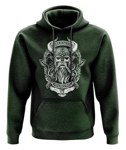 Quarter Mile Clothing Valhalla Ruft Wikinger Ragnarok Männer Einzigartiger Kapuzenpullover Germanische nordische Mythologie von Quarter Mile Clothing