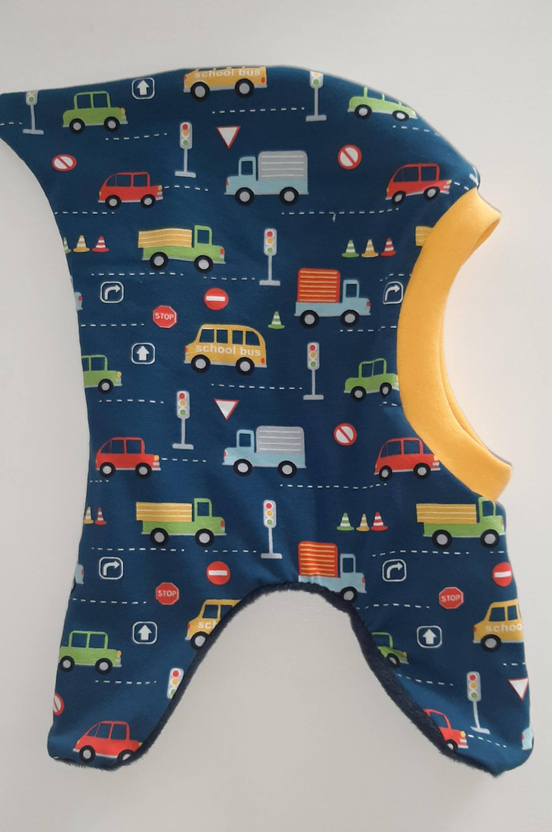 Ku 39-41 Schalmütze Schlupfmütze Autos Kuschelfleece von QuatschundQuassel