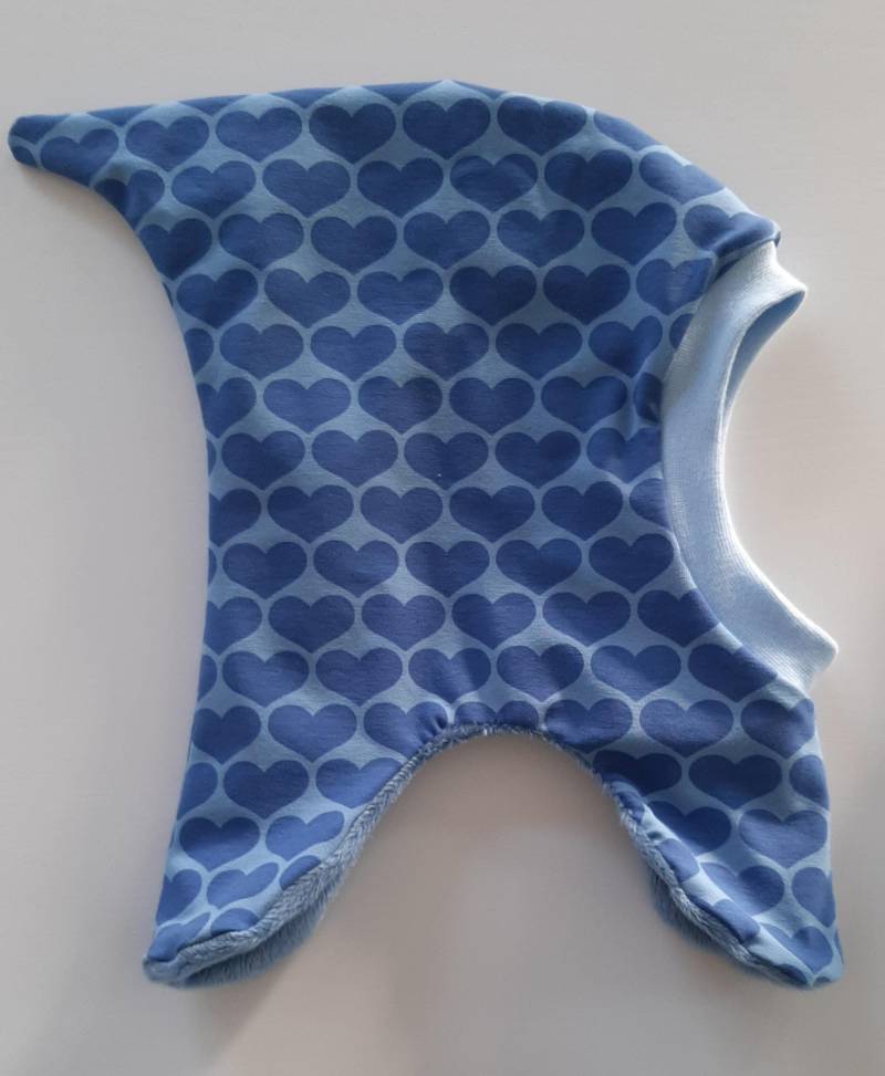 Ku 42-44 Schalmütze Schlupfmütze Herzen Kuschelfleece von QuatschundQuassel