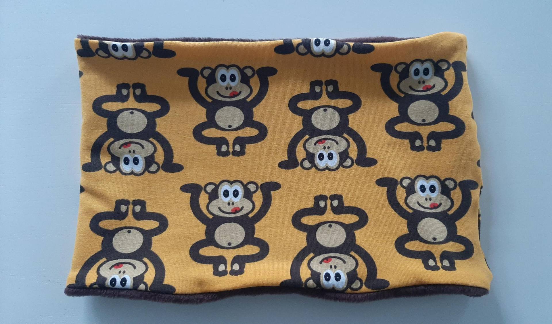 Loop Schlupfschal Halssocke Affen Mit Kuschelfleece von QuatschundQuassel